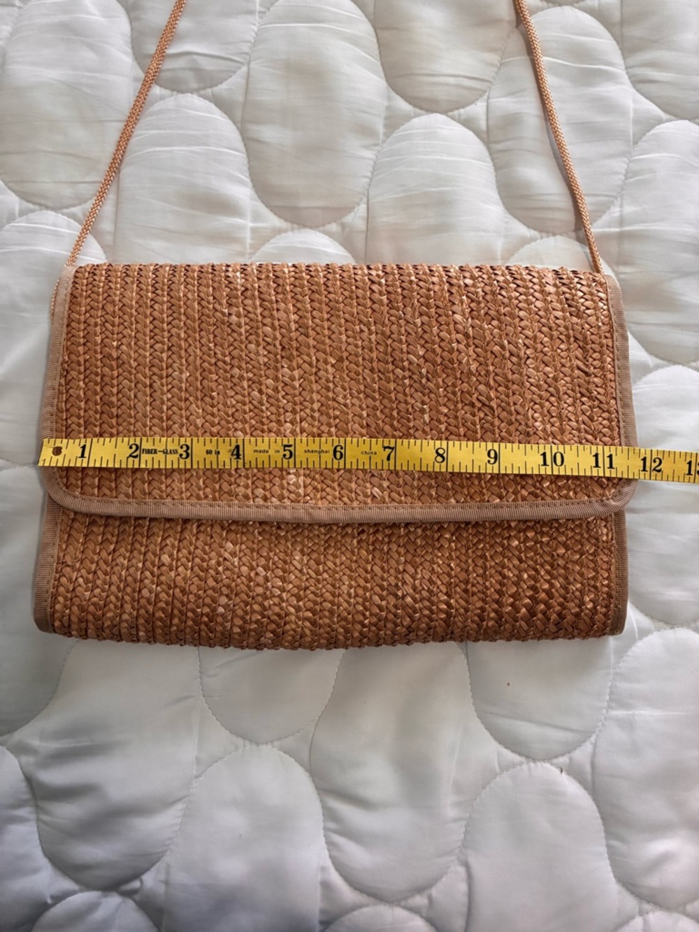 Woven Straw Rattan Wicker Purse Crossbody Waves Tandem Bags Of California - Picture 5 of 10